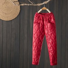 MOSAIRATION 여성 겨울 배기팬츠 와이드 누빔솜 바지 일자핏 하이웨스트 SFW0823010