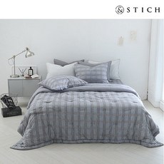 앤스티치 AK수원점 앤스티치 브루클린 면모달 워싱 차렵이불Q, 그레이