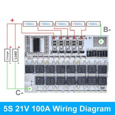 3s/4s/5s Bms 12v 16.8v 21v 100a 리튬 이온 Lmo 삼원 리튬 배터리 보호 회로 기판 리튬 폴리머 밸런스 충전 모듈 전자 부품 액세서리 소스, 5S 21V 100A