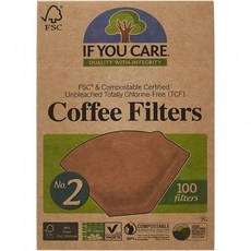 If You Care FSC 미표백 2호 커피필터를 케어하면 100카운트, 100개입, 1개