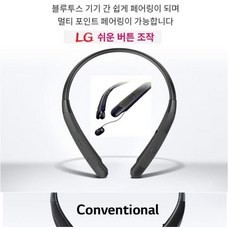 LG 고감도 무선 블루투스 넥밴드이어폰 잡음제거 초경량 음성 안내 간편사용 오늘발출 WB510TN, 블랙 고급형 자동넥밴드 블루투스5.0