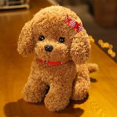 스토리원 리본 푸들 강아지 동물 인형 봉제 중형 소형 ST-TOY-008, 1개, 베이지, 28cm 1개, 베이지, 28cm