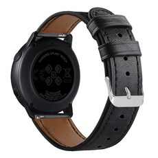 갤럭시워치5 호환 가죽밴드 스트랩 시계줄 20mm밴드규격 40mm 44mm공용, 블랙