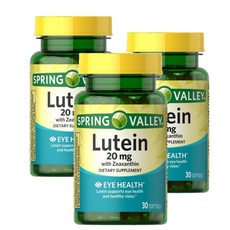 스프링밸리 루테인 20mg 지아잔틴 소프트젤 Spring Valley Lutein with Zeaxanthin, 3개, 30정