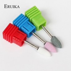 Eruika 1 pc pointed sharp bur 네일 세라믹 스톤 비트 korund matieral 전기 네일 커터 네일 드릴 머, 단일상품