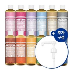 [닥터브로너스] [닥터 브로너스] 퓨어 캐스틸 솝 475ml+펌프, 향선택:그린티 475ml+펌프