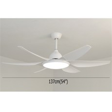 부드러운 클래식 목재 천장 팬 조명 원격 제어 LED 램프 홈 다이닝 거실용 56 인치, Style A White, 110V, 1개, 1) Style A White - 110V