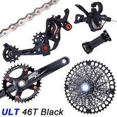  자전거기어변속 ZTTO 11 단 자전거 시프터 리어 변속기 MTB CRX PR0 그룹 세트 크랭크 산악 카세트 HG 키트 s 체인, 11-46T ULT set Blk 