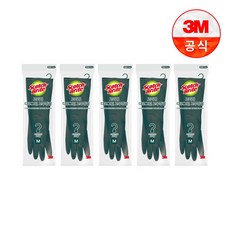 3M 고리형 다크그린 고무장갑 5개, 중, 중(M), 중, 선택:중