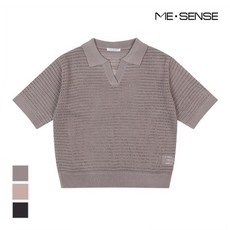 미센스 미센스 펀칭 카라 반팔 니트_MB25KNMD03P