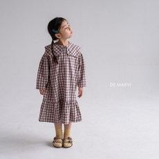 드마르비 *사은품증정* [뉴코아덕천점] "가을신상" 체크 넥카라가 돋보이는 위디원피스 (바이올렛)