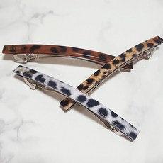 아즈나브르 심플 일자 빼빼로핀 호피머리핀 헤어자동핀