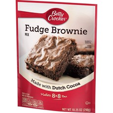 Betty Crocker Fudge Brownie Mix 10.25 oz. (Pack of 2) 베티 크로커 퍼지 브라우니 믹스 10.25온스 (2팩), 290g, 1개