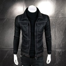 103888 남자인조가죽자켓 가죽자켓 남성재킷 2018가을겨울용 남성복 칼라넥 외투 PU가죽외투 패션 슬림 셔츠