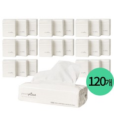 퓨어피스 먼지없는 뽑아쓰는 팝업티슈 150매입 120개 소프트팩 미용티슈 비염티슈