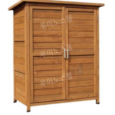 간이창고 원예상자 농막 보관함 농기구 원예 도구 간이 원목 수납, 브라운 800X420X900MM, 1개