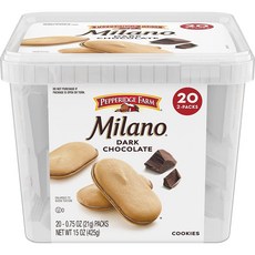 Pepperidge Farm 페퍼리지팜 밀라노 다크 초콜릿 쿠키 20패킷, Dark Chocolate Tub, 20팩 팩당 쿠키 2개