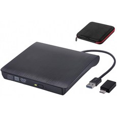 노트북용 외장 CD 드라이브 USB 3.0 Guamar Slim DVD 드라이브 플레이어 버너(Laptop/MacBook/Mac/Desktop/PC/Windows(Black), 단일옵션