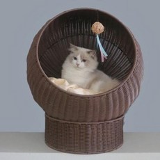 바나나 잎 등나무 고양이 둥지 별장 집 침대 애완 동물 가구 제거 및 세척 가능 긁힘 방지, 3.
