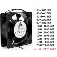 델타 220V 산업용 축 팬 캐비닛 냉각 팬 8 9 12 15 20CM cm AC110V 380V, 150X150X50MM 380V