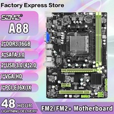 SZMZ A88 게이밍 퍼포먼스 마더보드 AMD FM2 소켓 지지대 A8 A107890K 애슬론 2x4 880K CPU DDR3 SATA30 최대 16GB USB 30