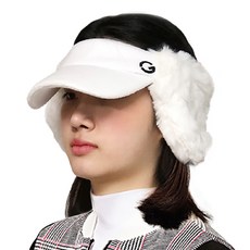 콜리스골프 겨울 귀도리 썬캡 블랙, 콜리스화이트, 콜리스화이트, 1개