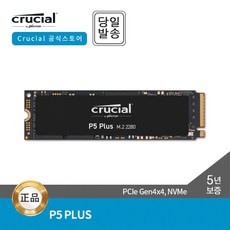 마이크론 크루셜 P5 Plus NVMe M.2 SSD (500GB) 대원CTS, 500GB, 선택하세요, 0GB