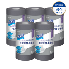 스카트 하루한장 더 버블 수세미 그레이 50매 X5개 /수세미, 단품