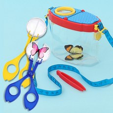 곤충 채집 물고기 채집통 관찰통 채집망 도구 집게 심플 세트 애벌레 누에 나비 키우기, 3-4. 채집망 핑크