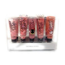 Victorias Secret Gloss for Days Flavored Lip Gloss 세트 of 5 with Carrying 케이스, One Color_One Size, One Color_One Size, One Color