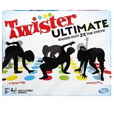 Twister Ultimate 더 큰 매트 많은 색상의 반점 가족 어린이 파티 게임 6세 이상 Alexa와 호환 가능(Amazon 독점), 기준