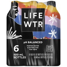 LIFEWTR 라이프 워터 ph 밸런스 LIFEWTR Premium Purified Water pH Balanced 500ML, 6개