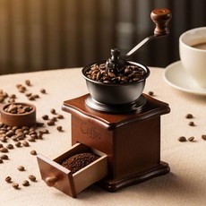빈티지 수동 커피 그라인더 원두 분쇄기 커피 연마기 분말 크기 자유 조절 아메리칸 복고풍