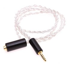 1미터 나무 껍질 4.4mm 수컷 ~ 암컷 균형 잡힌 오디오 어댑터 헤드폰 확장 케이블 4코어 6N OCC 은도금 소니 NWWM1Z 1A MDRZ1R TAZH1ES PHA2용