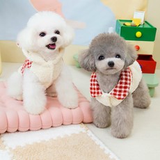 강아지 커플룩 애견옷 추동 고양이옷 비숑 푸들옷 커플패딩, 1개, 레드
