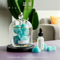 디퓨저 석고방향제 수정 불없는 선물상자 수면돕는 향 가정용 실내 오랫동안 오일 향기 장식품, T06-백차, C04-블루 형석