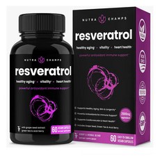 NutraChamps 레스베라트롤 1400mg 60비건캡슐 3개, 60정