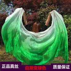 그라데이션 밸리댄스스카프 워십깃발 예배깃발 공연 교회 대형부채, 녹색 그라데이션 2.5, 1개