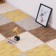 조립매트 거실매트 우드패턴 4종 쿠션매트 층간소음 발매트 퍼즐매트 충격감소 30x30cm 16장세트, C타입화이트