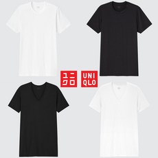 일본 UNIQLO 유니클로 히트텍 멘즈 남자 히트텍 크루넥 브이넥 반팔