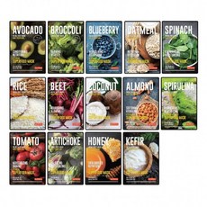 DERMAL Super Food Facial Mask Sheet 25g Pack of 14 - 2 Weeks Daily Skincare Rea, 단일상품, 단일상품