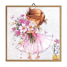 냅킨 입체 액자 만들기(5종 택1), 꽃을 든 아이