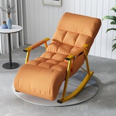 PEARL PANDA 1인용 흔들의자 안락의자 캐주얼 리클라이너 수면 안락의자, 오렌지+골드 의자