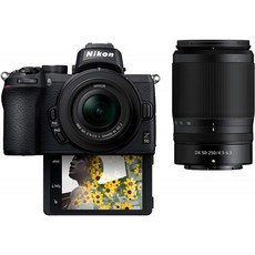 Nikon Z50 컴팩트 미러리스 디지털 카메라 (셀카 / 동영상 블로거 LCD 아래 플립 포함) | 2 줌 렌즈 키트 포함 : NIKKOR Z DX, 단일옵션, 단일옵션