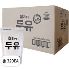 총각네 검은콩 두유 190ml 40개, 320개