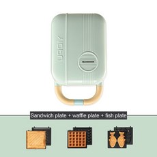 맥모닝만들기 샌드위치메이커 토스트메이커 와플메이커 전기 아침 식사 타코야키 도넛, 7.green with 3 plates - EU