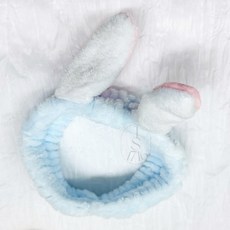 먼데이드로어 토끼귀 세안밴드 고무밴딩극세사헤어타월, 연핑크