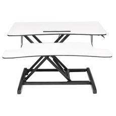 휴로아 모션데스크 높이조절책상 스탠딩책상 높낮이조절책상 스탠드책상 스탠딩데스크 책상높이조절 키다리책상 키높이책상 수동모션데스크 서서일하는책상 수동모션데스크 서서공부하는책상, 폭 915mm, 화이트