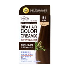 자연으로 비파 헤어컬러크림20 B1흑갈색 200ml 덕용, B1 흑갈색, 1개