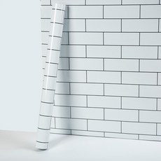 우리집 포인트 인테리어 벽지 스티커 주방 거실 도배 시트지 접착식 싱크대 띠벽지 보온, 벽지만, 큰 흰색 벽돌(60cm 폭) 10m 길이 PET